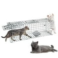 thumbnail image 1 of Cat Trap for Stray Cats 32"x13"x11" Animal Trap Live Traps for Cats Raccoons Opossums Skunks Moles Small Dogs Beavers Etc, Pedal Triggered Trap, 1 of 6