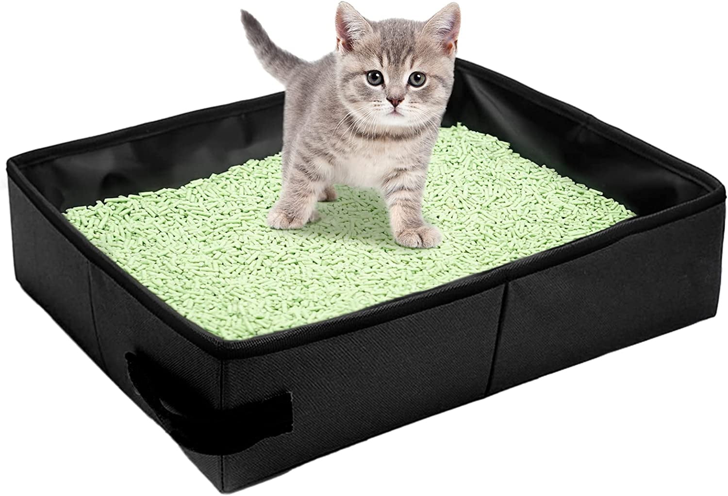 Teling 4 Pcs Disposable Cat Litter Box Double Layer Waterproof Cat Litter  Tray Foldable Travel Litter Box for Kitty Portable Cat Litter Box for Cat