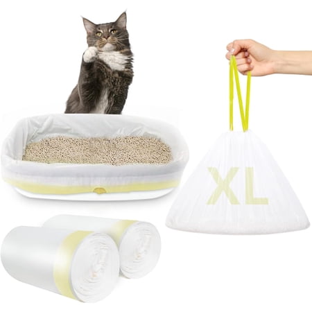 Cat Litter Bags Litter Box Liners for Automatic Litter Box for Robot 4/3 Drawstring Cat Trash Bags Heavy Duty Extra Thick