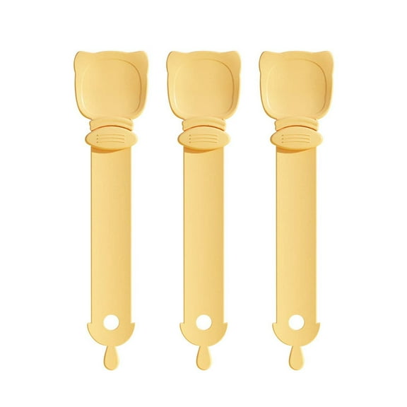 Cat Treat Dispenser Spoon - Hygienic Squeeze Feeder for Cat Food Pouches and Tubes Easy Thumb-Push Design Safe Plastic No Mess Convenient for Wet Food and Puree Cleanable