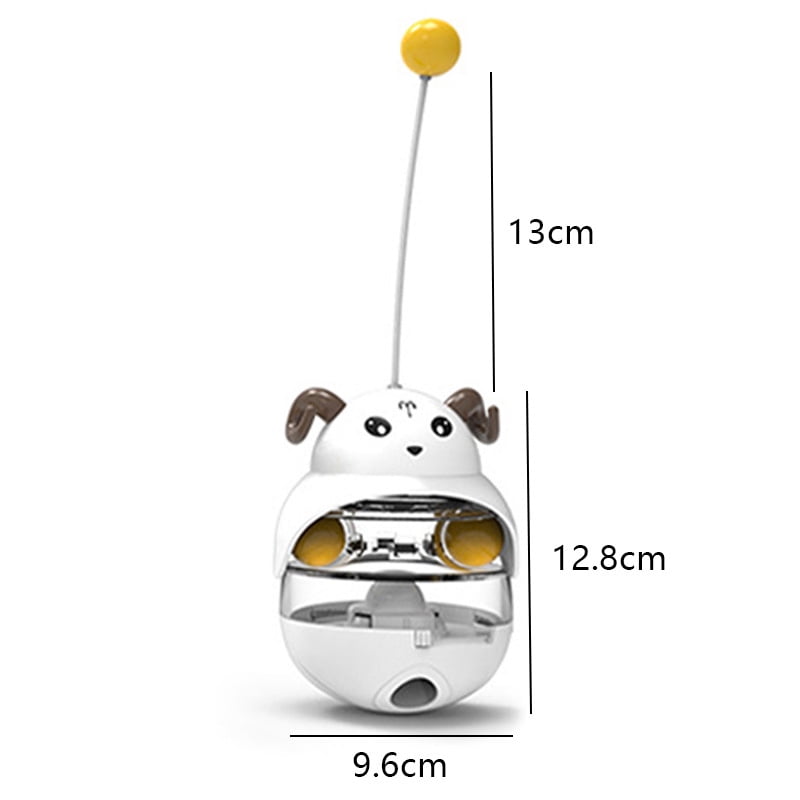 Cat Treat Puzzle Toy, Auto-Balancing Pet Food Dispenser - Brain Stimulating - Slow Feeder - Boredom Relief Kitten Toys, Interactive Training, Toy for Indoor Bored Cats (White, Sheep)