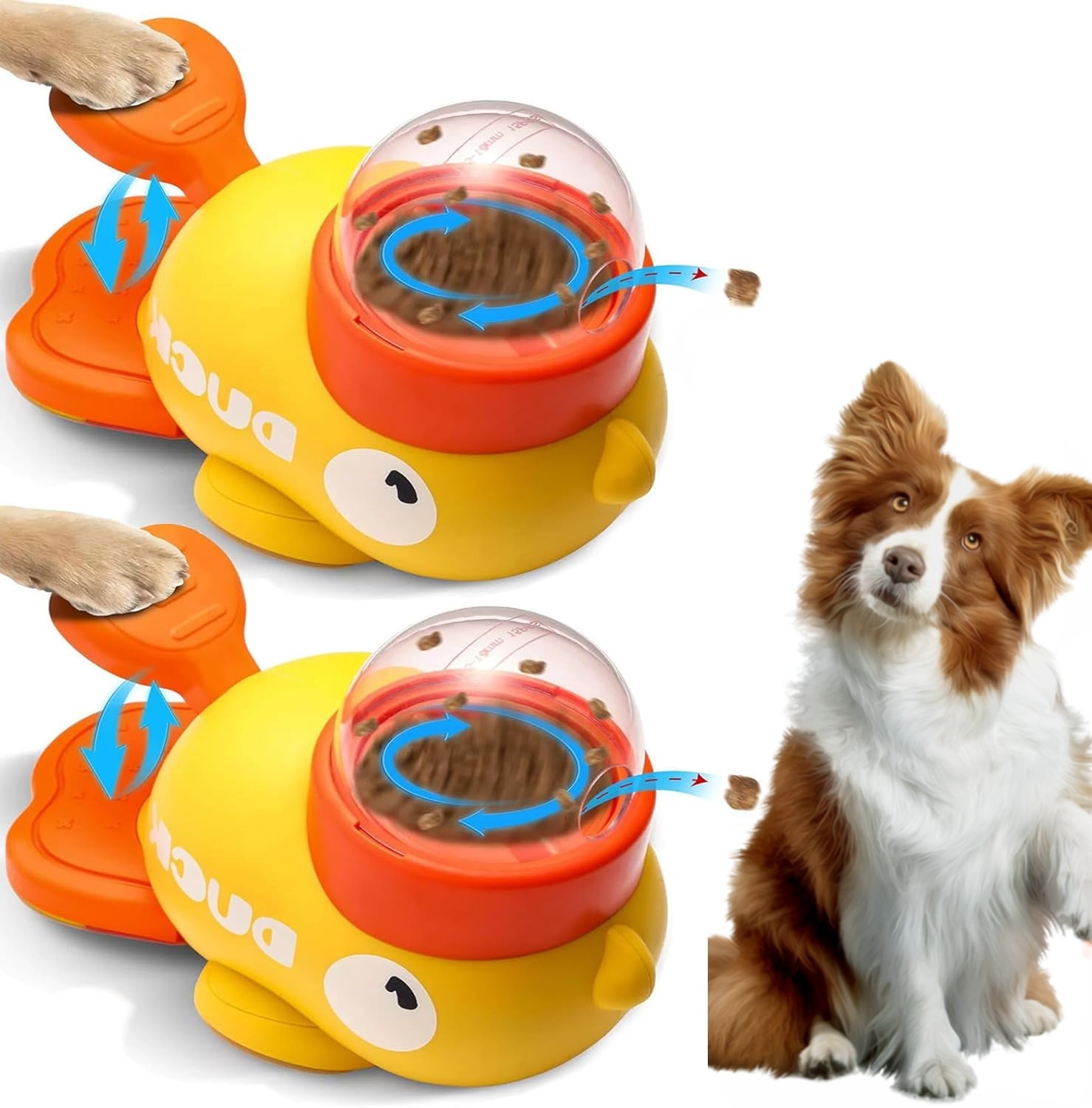 Cat Treat Slot Machine, Cat Dog Slot Machine Treat Dispenser Enrichment Toy, Interactive Duck Frenchie Toy, Duck Pet Feeder for Dogs & Cats, IQ Training and Exercise (2sets)
