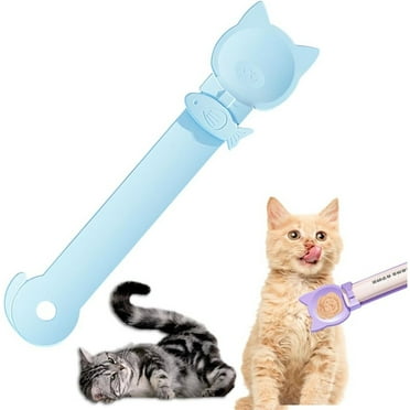 Cat Treat Spoon, 2025 New Cat Treat Spoon Squeeze, Cute Cat Strip Feeder Spoon Lickable Cat Spoons for Wet Food and Liquid Snack