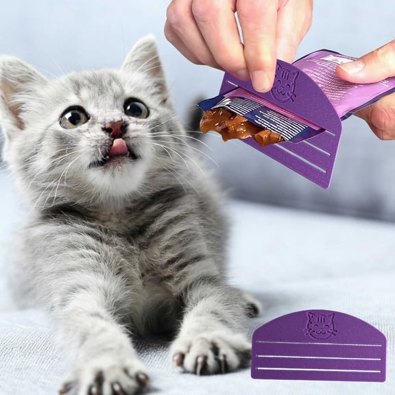 Cat Treat Tube Squeezer,Dog Squeeze Pouch,Cat Yogurt Squeezer, Pet Food Sachet Squeezer, Portable Ergonomic Squeeze Tool, Squeeze Tool For Cat Treats Pouch, For Breeds Animals Feeding(Purple)