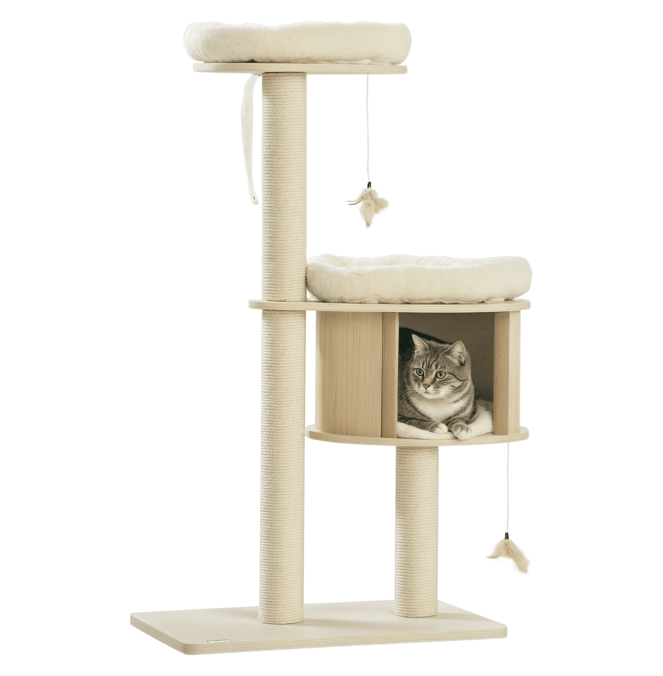 Cat Tree 3 Level with Scratching Posts, Condo, Bed & Toys - for Kittens ...