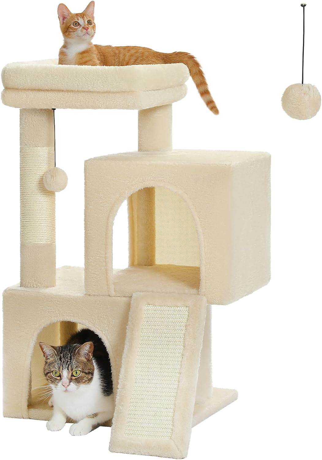 Cat Tree, 30 Inches Cat Tower with Dual Condos for Indoor Cats, Plush ...