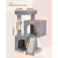 thumbnail image 1 of Cat Tree  30 Inches Tower With Dual Condos For Indoor Cats Plush House Padded Perch Ramp And Posts Replaceable Balls-gray, 1 of 5