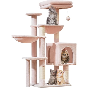 39.4-Inch Cat Tree With Hammock - Multi-Level Cat Tower With Sisal Scratching Posts