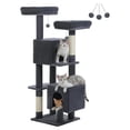 thumbnail image 1 of Cat Tree 52.4", Multilevel Cat Tower for Indoor Cats, Plush Condo with Scratching Posts, 2 Perches - Dark Gray, 1 of 7