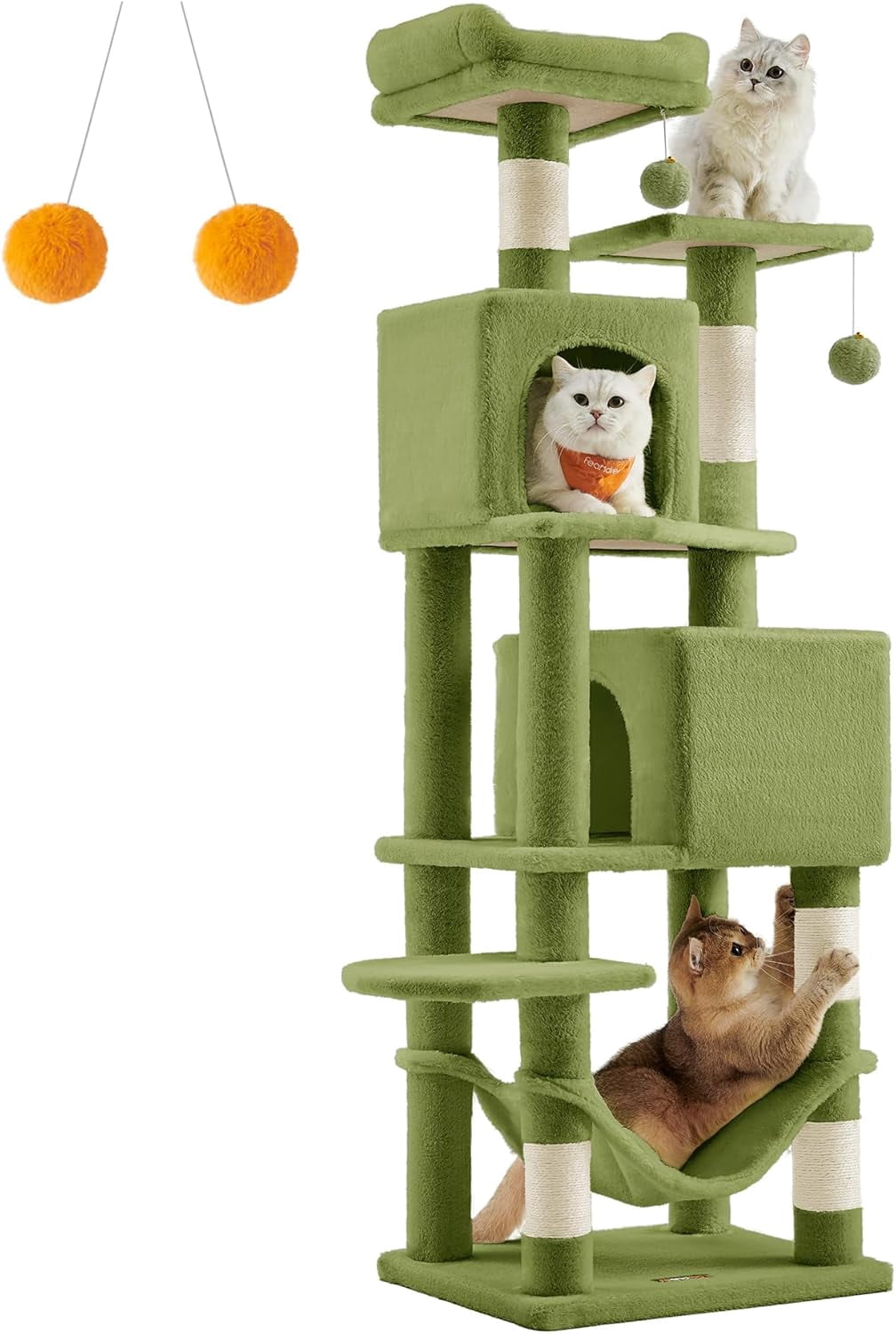 Cat Tree, 61-Inch Cat Tower for Indoor Cats, Plush Multi-Level Cat ...