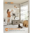 thumbnail image 1 of Cat Tree, 66.9-Inch Cat Tower with Litter Box Enclosure, Large Cat Condo with Scratching Posts, Food Station, Hammock, Washable Cushions, Heather Greige, 1 of 5