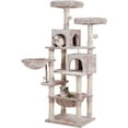 thumbnail image 1 of Cat Tree, 70 inches Tall Cat Tower condo with Toy for Indoor Large Cats, Cat House Furniture with Padded Plush Perch, Cozy Hammock and Sisal Scratching Posts,Muchroom, 1 of 14