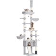 thumbnail image 1 of Cat Tree, 98.4-110.2 Inches Floor to Ceiling Cat Tree-Adjustable Height, Tall Cat Climbing Tower for Cats Large Adult with Scratching Post, Cat cando, Light Gray, 1 of 17