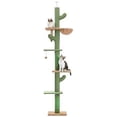 thumbnail image 1 of Cat Tree Cactus Tower, 95-108 Inch Adjustable Floor to Ceiling Cat Climbing Tower, 5 Level Cat Tree with Hammock & Scratching Posts for Indoor Cats, 1 of 7