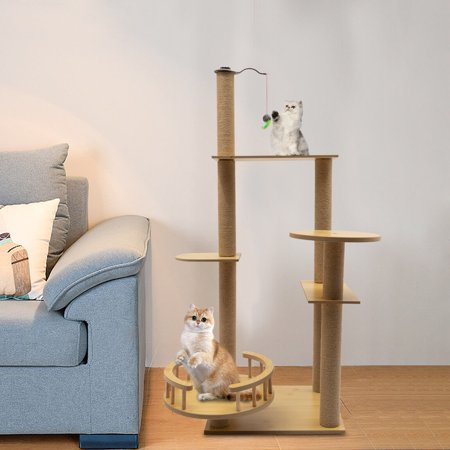 Cat Tree Cat Tower 47.2'' Modern Cat Playing House Condo with Scratching Post