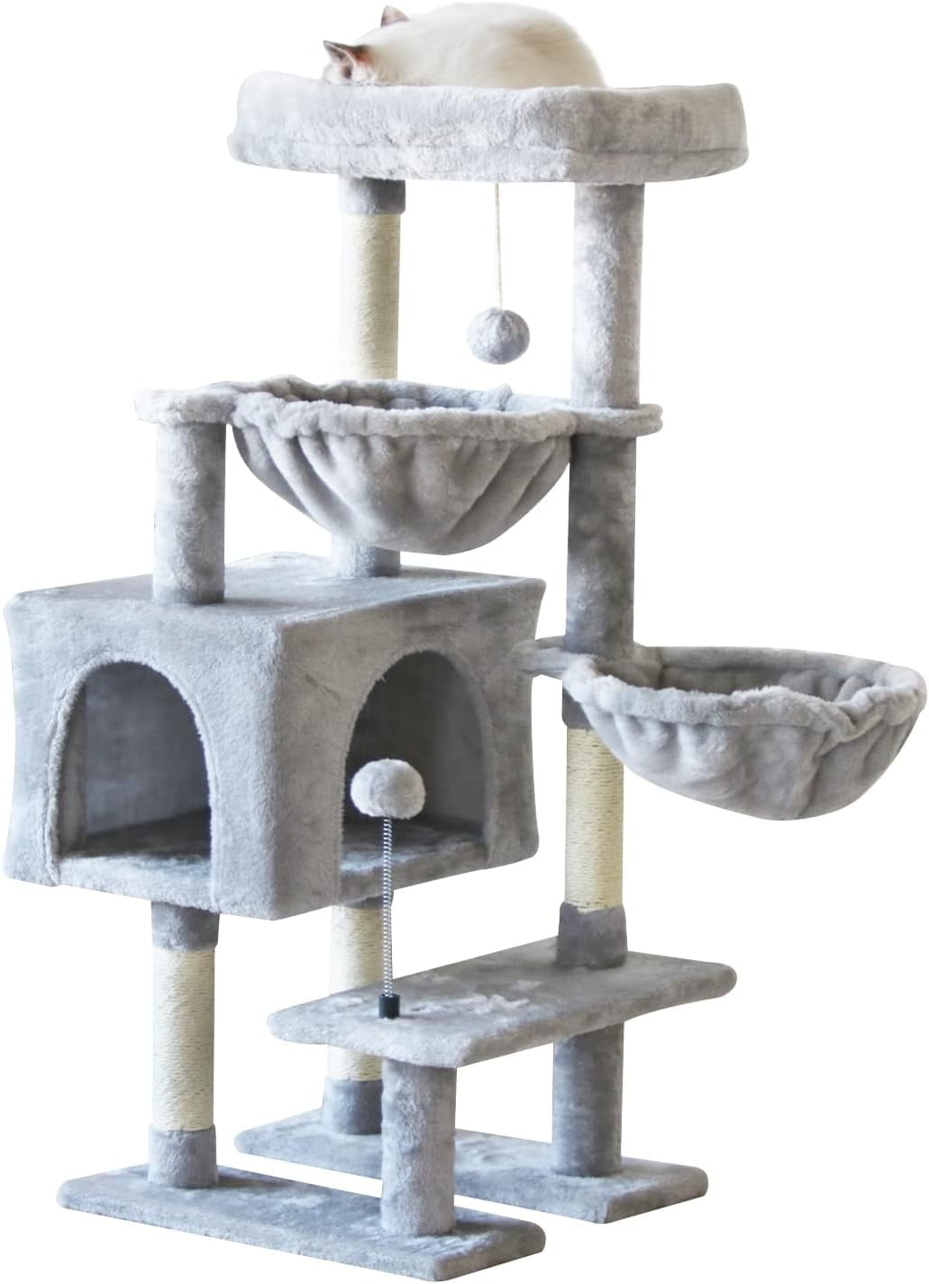 Cat Tree Cat Tower Condo with Sisal Scratching Post for Indoor Cats Cat Tree Cat Furniture with Hammock Perch and Kitten Ball Toys