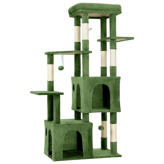 Cat Tree, Cat Tower for Indoor Cats, 156cm Multi-Level Cats House Furniture with Perch, Sisal Scratching Post, 2 Spacious Condos & Play Toys, Pet Activity Centre for Indoor Kittens