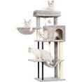 thumbnail image 1 of Cat Tree, Cat Tower for Indoor Cats, 43.3 inch Cat Tree Tower with Sturdy Steel Tube, Cat Hammock, Cat Condo for Small Cats and Kittens, Cat Scratching Post, Light Gray, 1 of 14