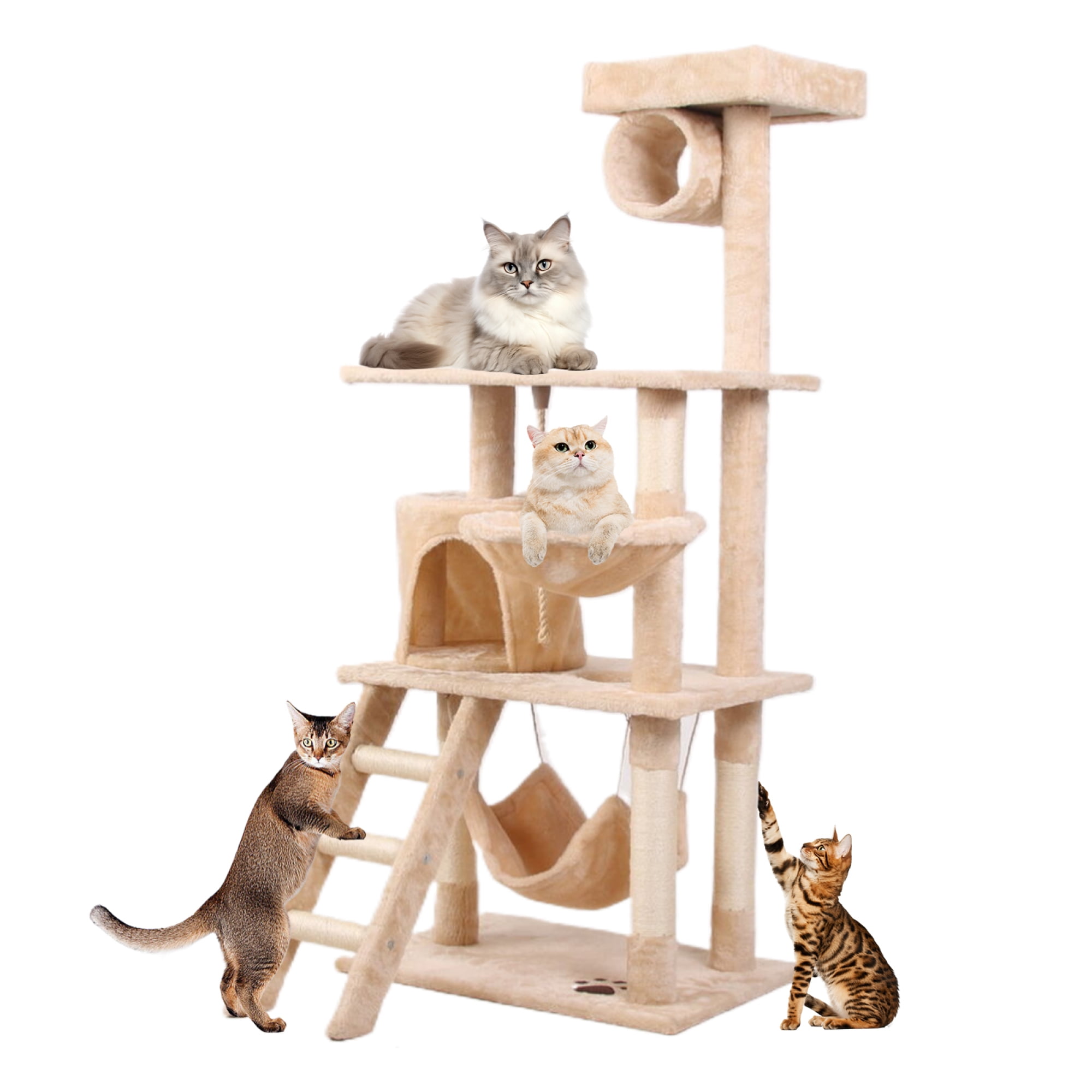 Cat Tree Condo 5- Level Multi-Functional Cat Tree with Scratching Post