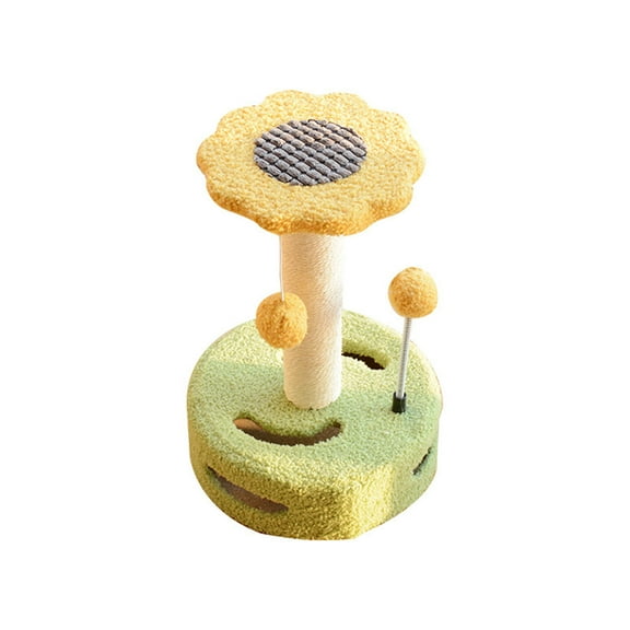 Cat Tree Cratching Post Interactive Colorful Cat Tower Cat Tower Kitten Jumping Platform Small Cat Toy Yellow and Green
