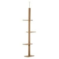 thumbnail image 1 of Cat Tree Floor to Ceiling, 89-102" Cat Climbing Tower with Sisal Scratching Posts, Natural Activity Center for Kittens, Brown, 1 of 7