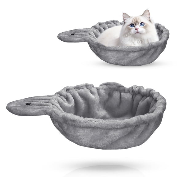 Cat Tree Hammock Replacement for Large Cats - 12.6 inch Deep Basket Add-on Attachment with Soft Plush Fabric,Grey