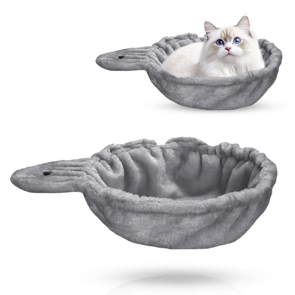 Cat Tree Hammock Replacement for Medium Cats - 12.6 inch Deep Basket Add-on Attachment with Soft Plush Fabric,Grey