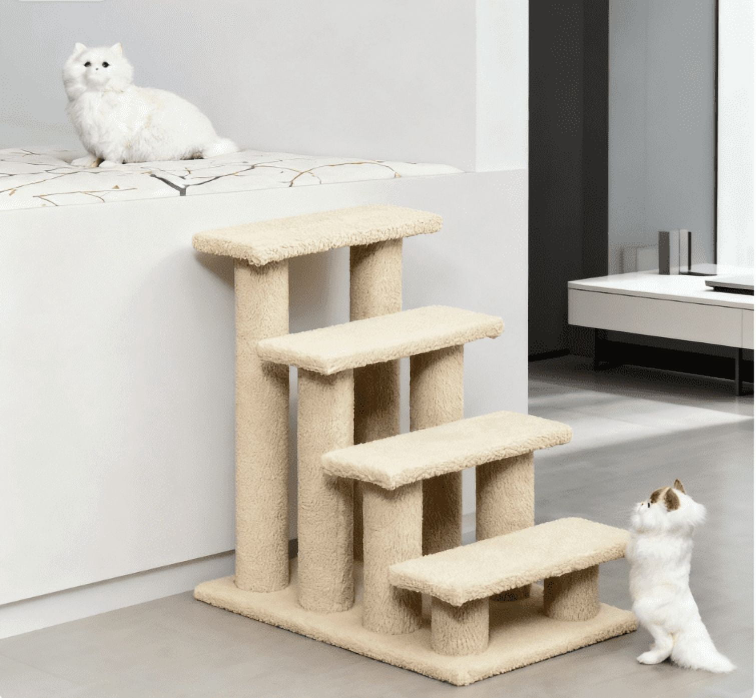 Cat Tree Multi-Level Carpeted Cat Scratching Post Pet Stairs
