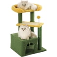 thumbnail image 1 of Cat Tree, Multi-Level Small Cat Tower for Indoor Cats, 29" Tall Cute Kitten Scratcher Condo with Sisal Scratching Post and Pad Steps, Plush Cat Cave with Pom-Pom for Small Kitty,, 1 of 17