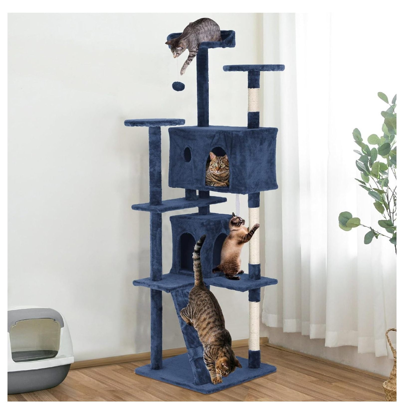 Cat Tree MultiLevel Cat Tower, Extra Large Cat Tree Tower with Sisal