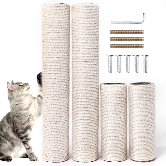 Cat Tree Scratcher Refill 4 Posts (15.7"+15.7"+7.9"+7.9") DIY Replacement Parts for Indoor Cats