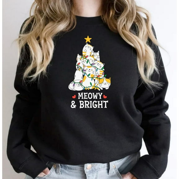 Cat Tree Sweatshirt, Cats Sweatshirt, Meow Sweatshirt, Cat Lover, Sweatshirt, Cute Sweater Sweatshirt All Size S-5XL