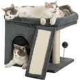 thumbnail image 1 of Cat Tree Tower Perch Bed and Washable Top for Large Adult Cats, Condo and Scratching Post for Indoor Kitten Pet, 1 of 14