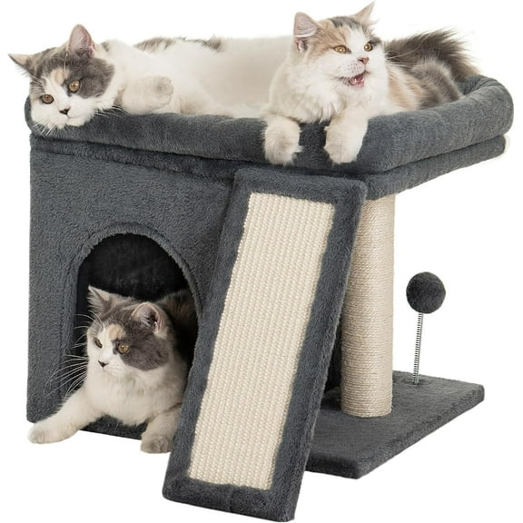 Cat Tree Tower Perch Bed and Washable Top for Large Adult Cats, Condo and Scratching Post for Indoor Kitten Pet