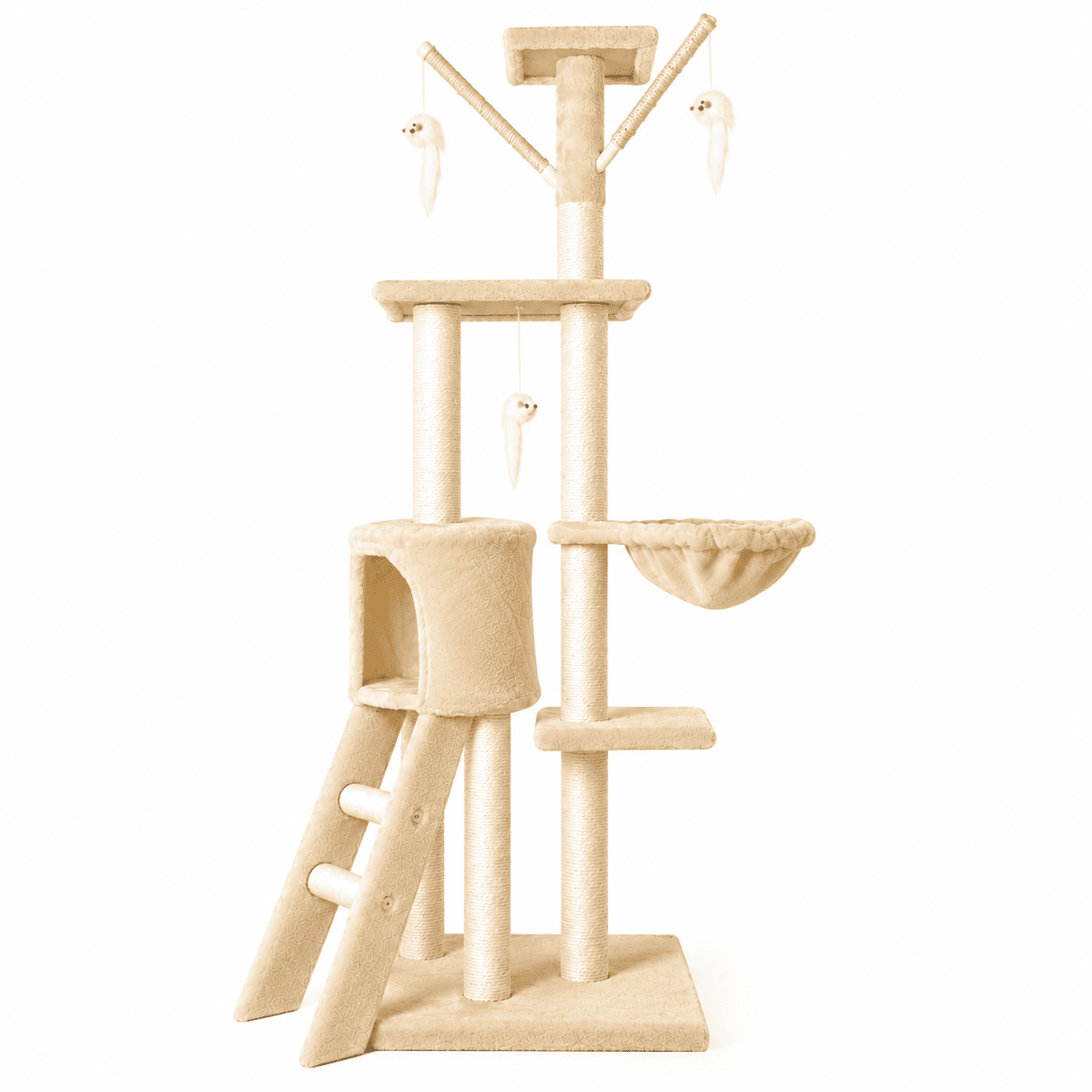 54.3-Inch Cat Tree Tower with Condo, Hammock, Scratching Posts ...