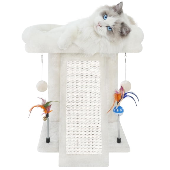 Cat Tree Tower with Cat Scratching Post for Indoor Cats, Activity Centre Climbing Tree with Scratching Board and Playful Toy Balls, Grey