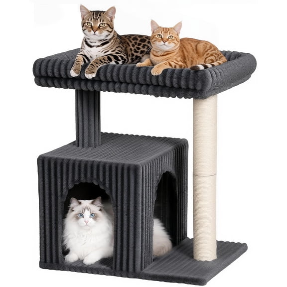 Cat Tree for Large Cats, Large Perch Cat Tower with Scratching Posts, Indoor Activity Center Furniture for Big Kittens