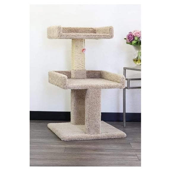Cat Tree for Large Cats, Spacious Perch Tower, Durable Carpet Scratching Posts, Sturdy Wood Cat Playground