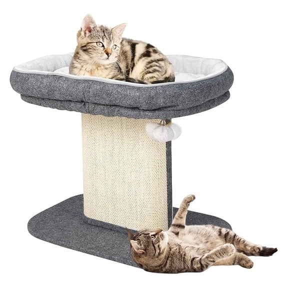 Cat Tree with Scratching Board, Modern Cat Bed Perch - Sisal Post Pad with Ball for Indoor Kittens