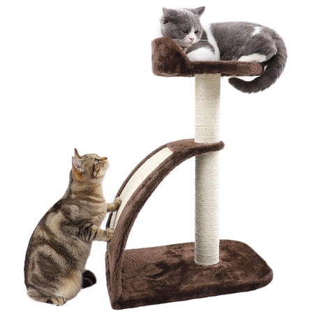 Cat Tree with Sisal-Covered Scratching Posts Condo, Small Cat Tower Furniture - for Kittens, Cats and Pets Climb Scratch Post