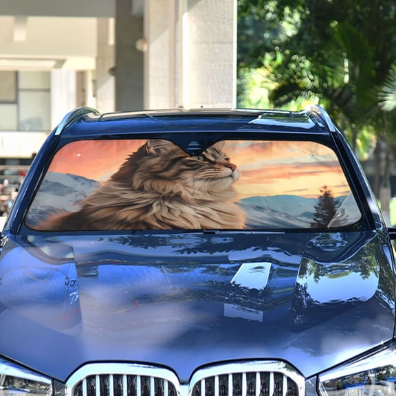 Cat Trees Moutain Iceberg Automotive Front Car Windshield Sun Shade Reflector Foldable for Front Fit for Cars Truck SUVs