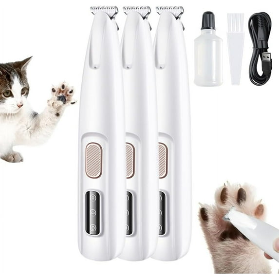 Cat Trimmer,2025 Upgrade Micro Precision Trimmer, Multifunctional Pet Hair Clippers with LED Light, Low Noise Waterproof Rechargeable Paw Trimmer for Paws, Ears, Rump, Face, Eyes