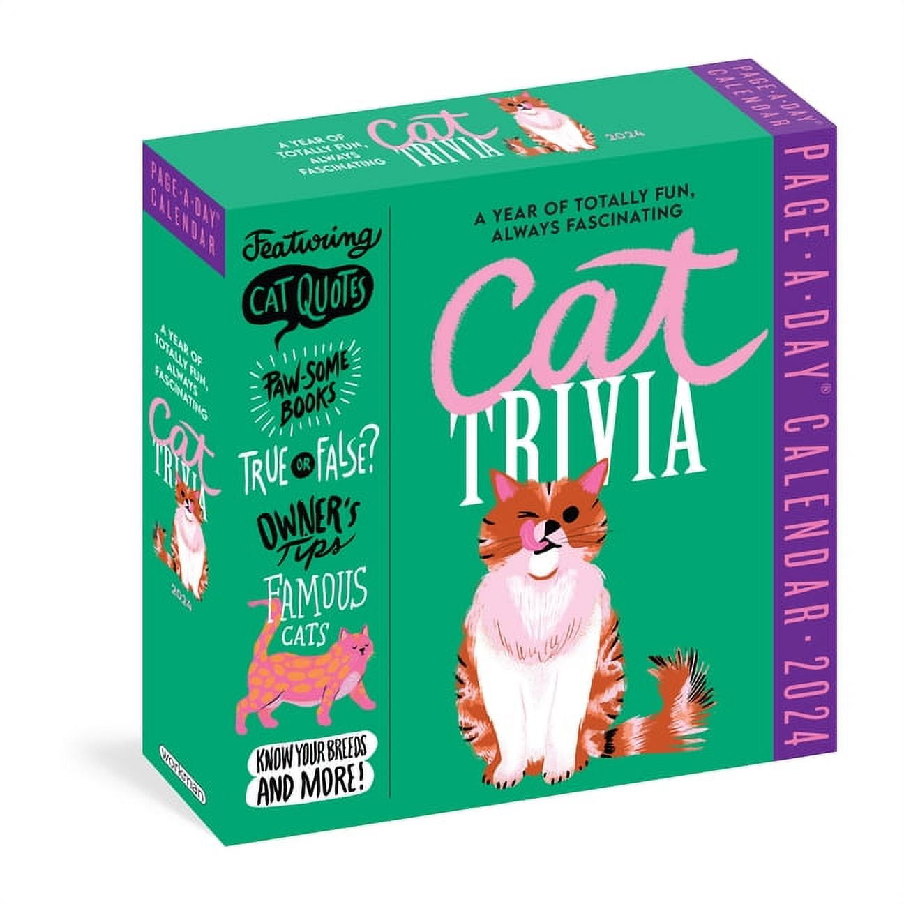 Cat Trivia PageADay Calendar 2025 Cat Quotes, PawSome Books, True