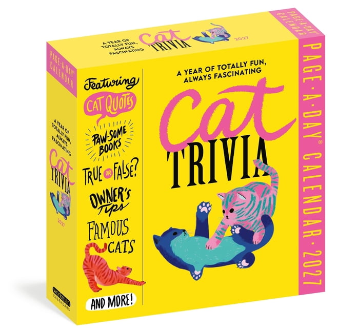 Cat Trivia Page-A-Day(r) Calendar 2027: Cat Quotes, Paw-Some Books, True or False, Owner's Tips, Famous Cats, Know Your , (Paperback)