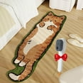 thumbnail image 1 of Cat Tufted Rug, Cat Shaped Rug, Cat Rug for Bedroom, Irregular Shaped Rug, Non-Slip Washable Cat Rug, Living Room Decoration (Little Brown Cat, 15.74 * 23.62in), 1 of 14