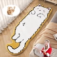 thumbnail image 1 of Cat Tufted Rug, Cute Cartoon Cat Shaped Rug, Irregular Shaped, Non-Slip Washable, Soft Bedside Rug for Bedroom, Living Room Decoration (D, 19.68 * 47.24in), 1 of 8