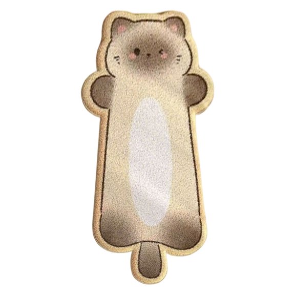 Cat Tufted Rug, Ngxiha 40X120Cm, Cat Shaped Rug, Irregular Shaped Rugs, Washable Absorbent Non-Slip Fun Animal-Shaped Cartoon Room Floor Mat, Soft Bedside Rugs for Bedroom, Cats Doormat