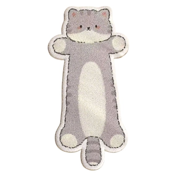 Cat Tufted Rug, Ngxiha 40X120Cm, Cat Shaped Rug, Irregular Shaped Rugs, Washable Absorbent Non-Slip Fun Animal-Shaped Cartoon Room Floor Mat, Soft Bedside Rugs for Bedroom, Cats Doormat