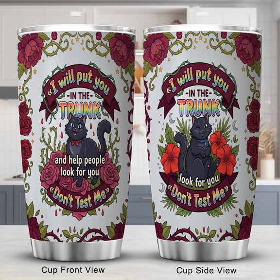 Cat Tumbler 20oz, Celebration Gift for Witty Cat Owners, Unique Design