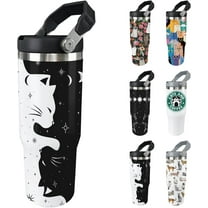 30oz Cat Tumbler with Lid and Straw, Stainless Steel Insulated Water Bottle – Cute Funny Cat-Themed Gift for Women